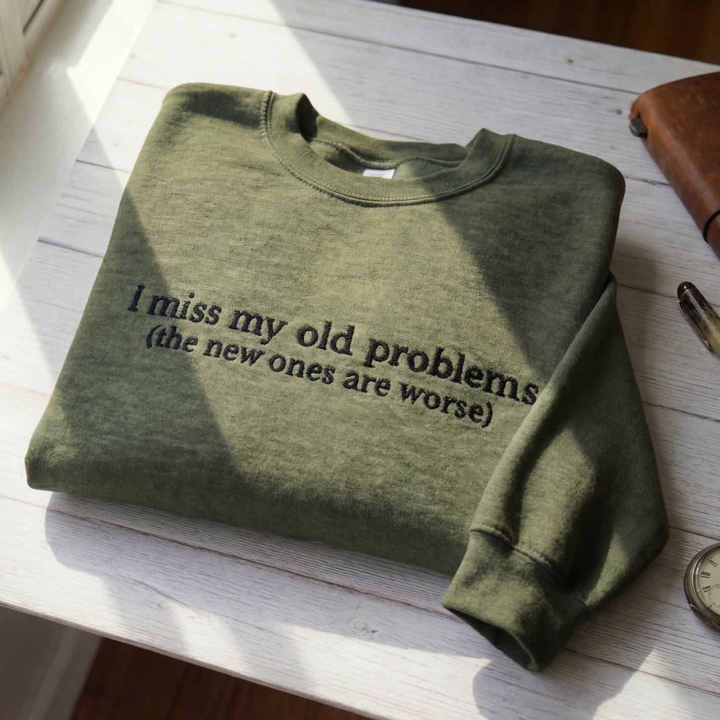I Miss My Old Problems Embroidered Shirt