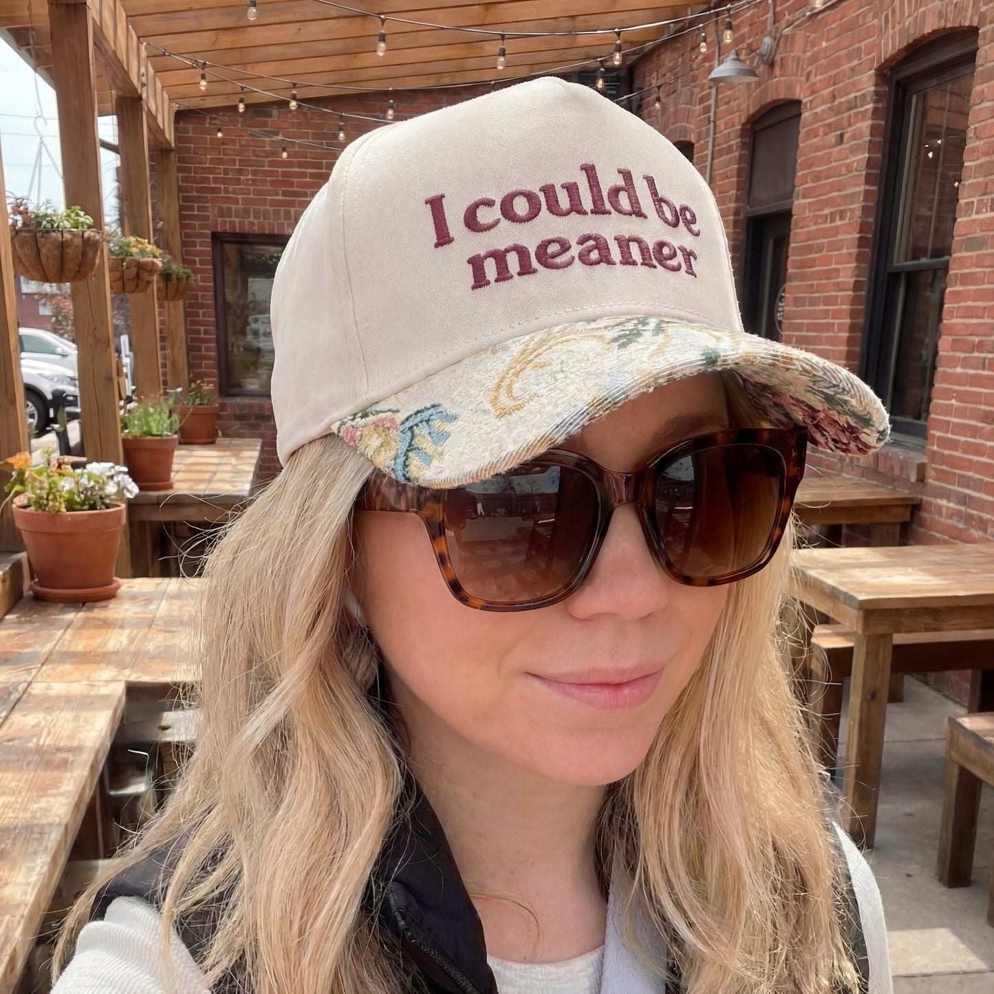 I Could Be Meaner Floral Hat