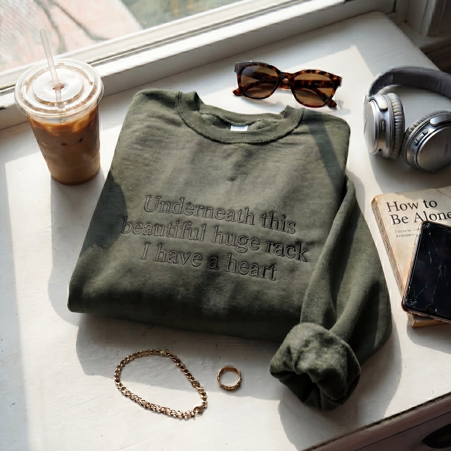 Underneath This Beautiful Huge Rack Embroidered Shirt