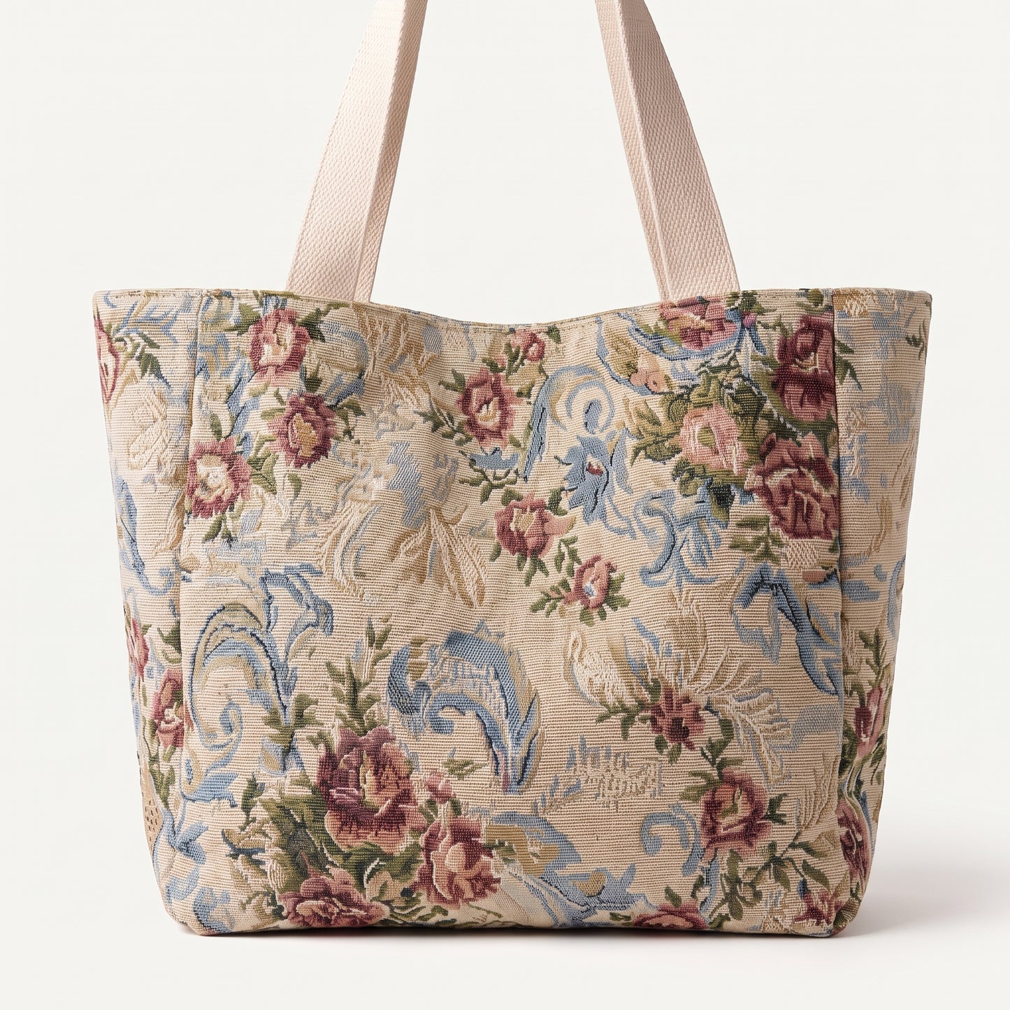 Embroidered Tapestry Floral Tote Bag