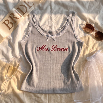 Personalize Bachelorette Lace Tank Top
