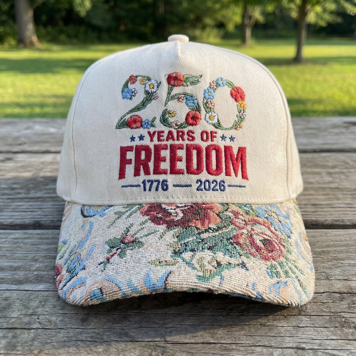 Custom Name Year Of Freedom FLoral Hat