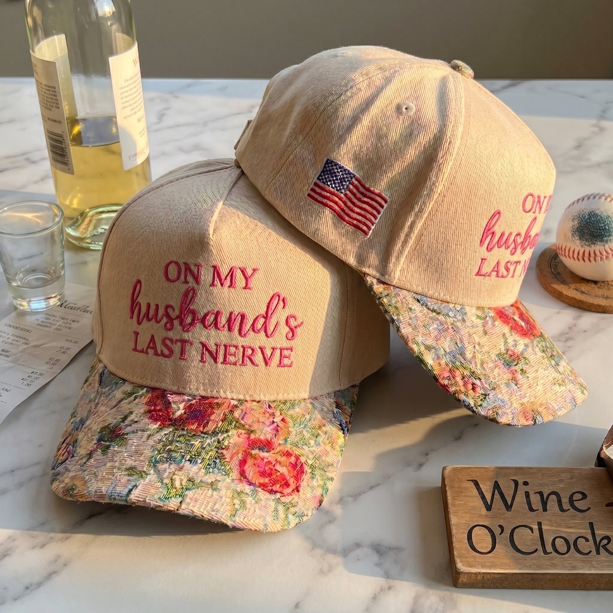 On My Husband Last Nerve Floral Hat
