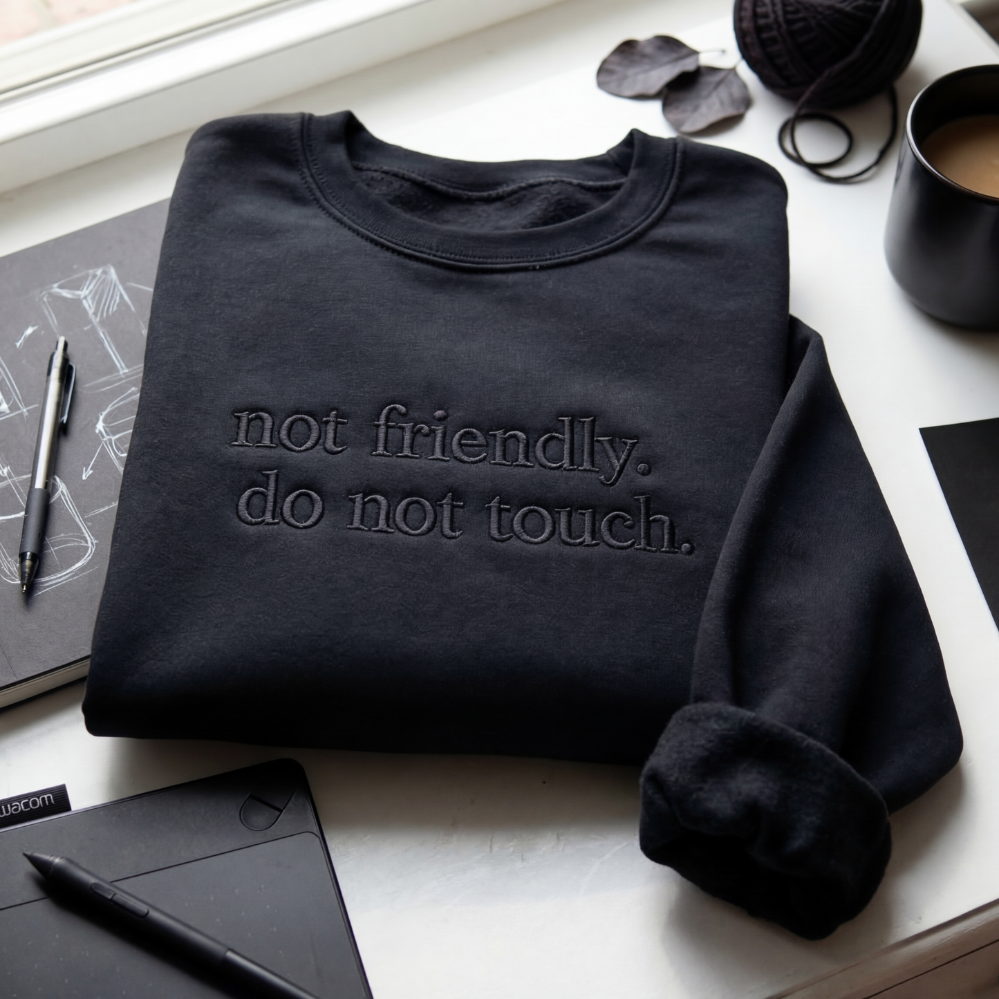 Not Friendly, Do Not Touch Embroidered Shirt