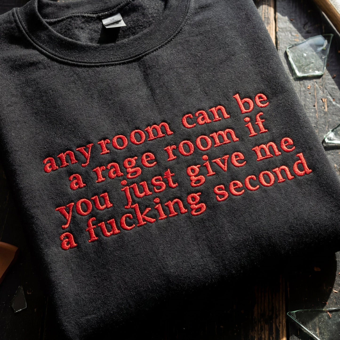 Any Room Can Be A Rage Room Embroidered Shirt
