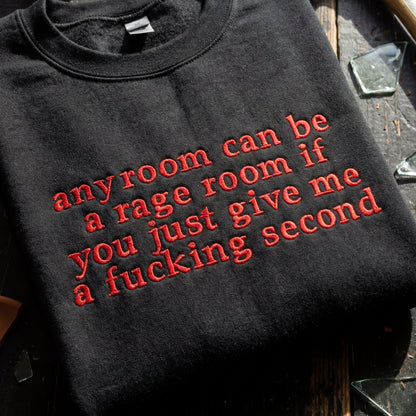 Any Room Can Be A Rage Room Embroidered Shirt