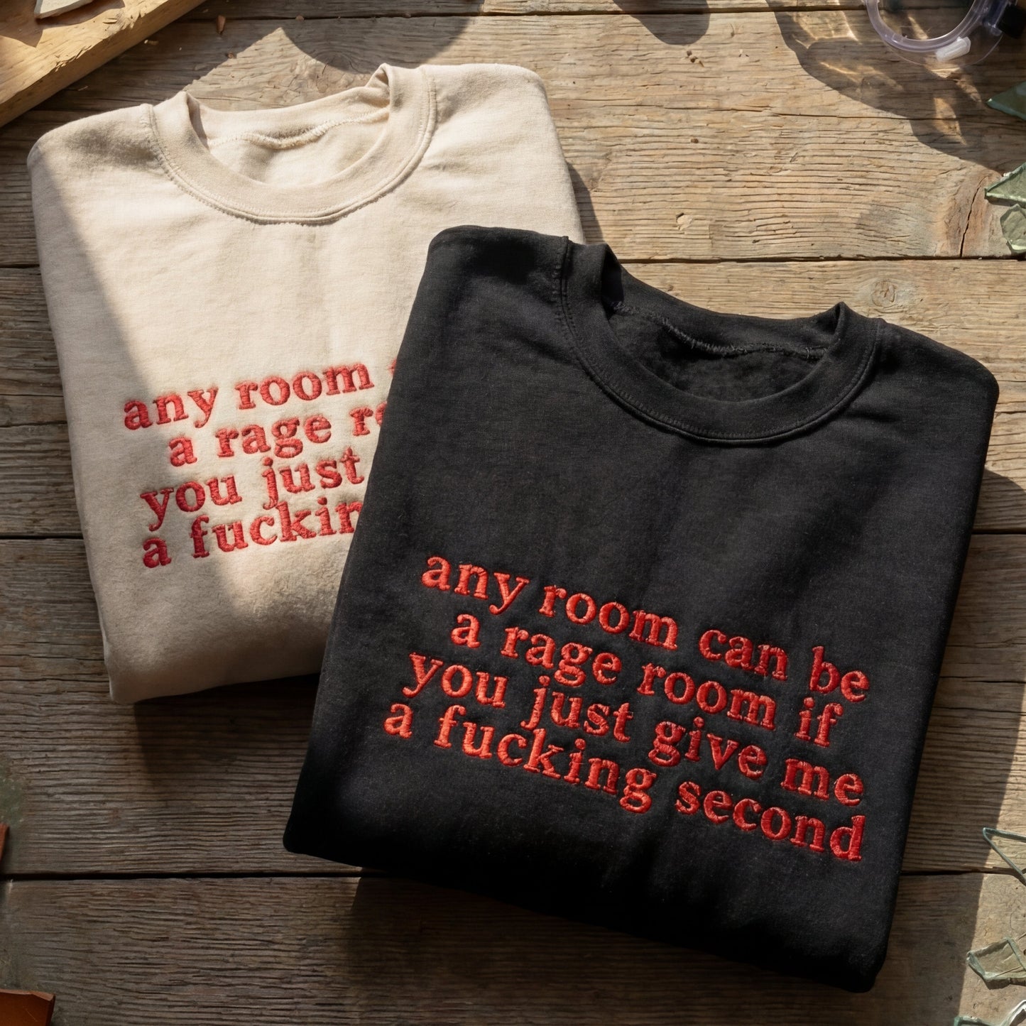 Any Room Can Be A Rage Room Embroidered Shirt