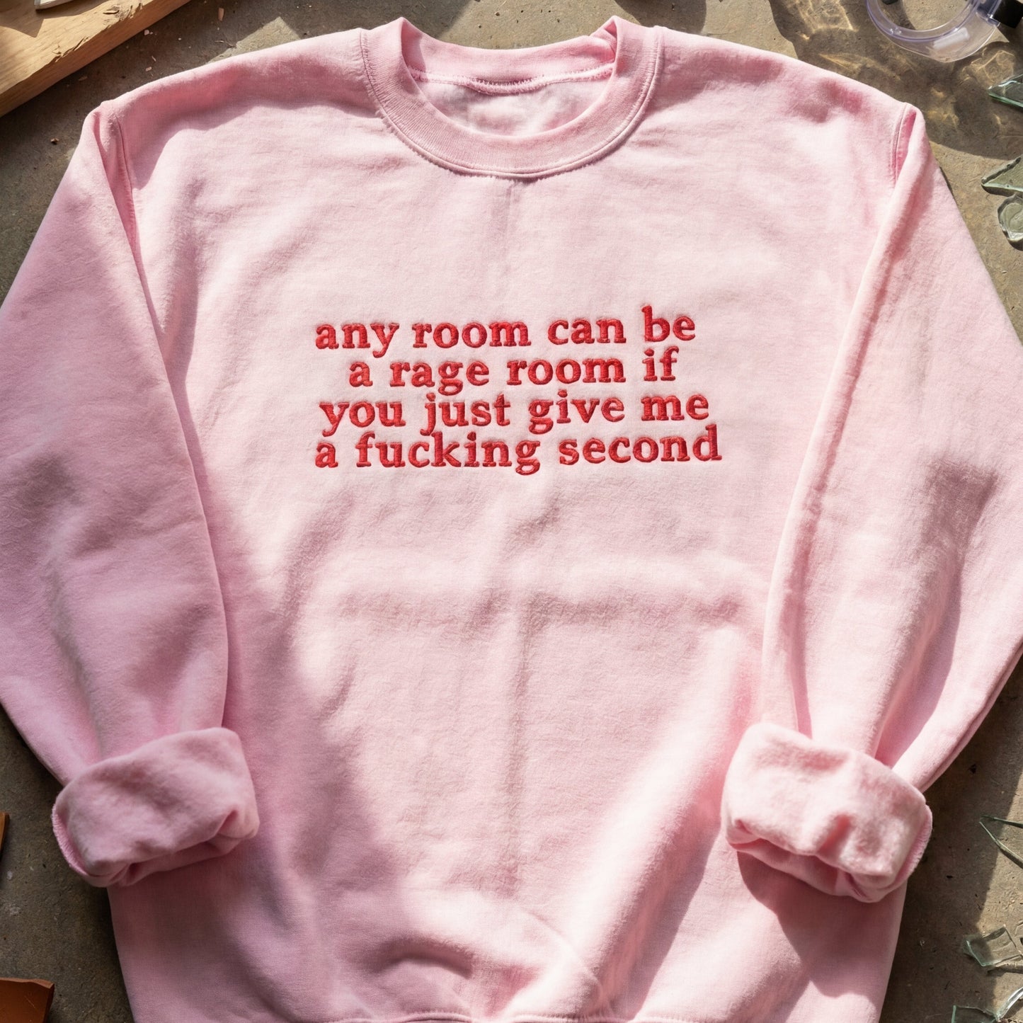 Any Room Can Be A Rage Room Embroidered Shirt