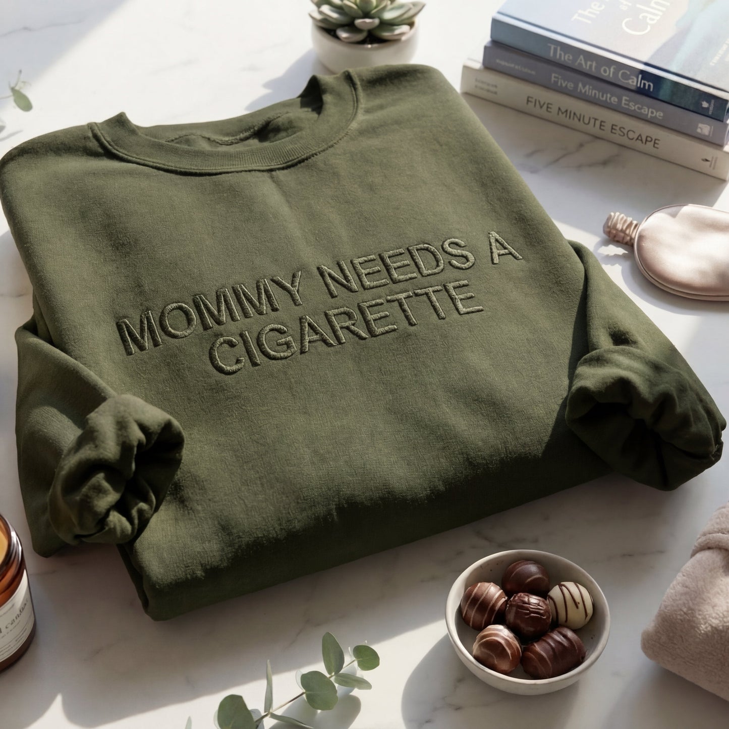 Mommy Needs A Cigarette Embroidered Shirt