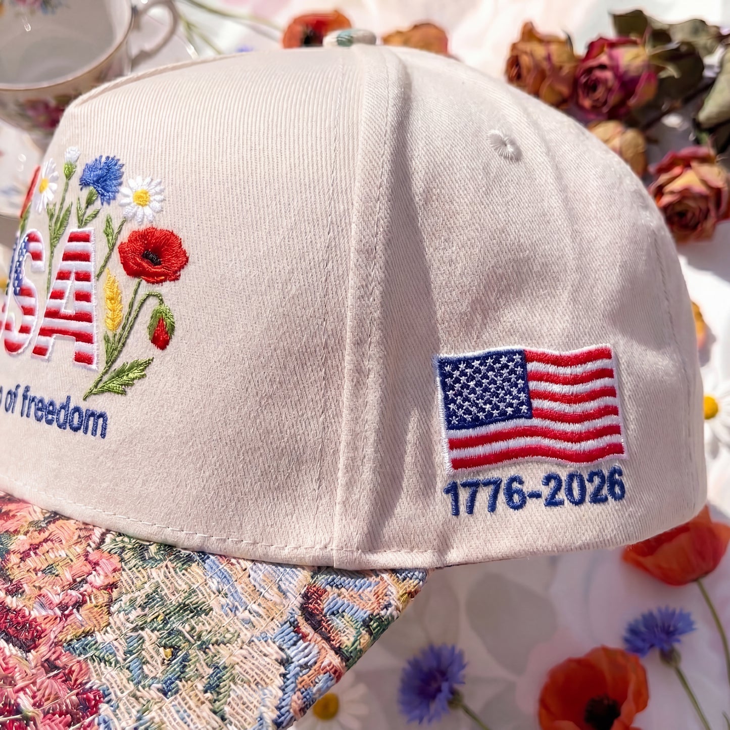 Summer Flower USA FLoral Hat
