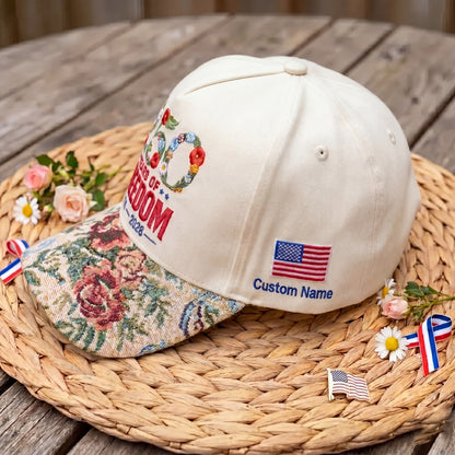 Custom Name Year Of Freedom FLoral Hat