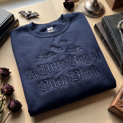 A Little Ray Of Pitch Black Gothic Embroidered Shirt