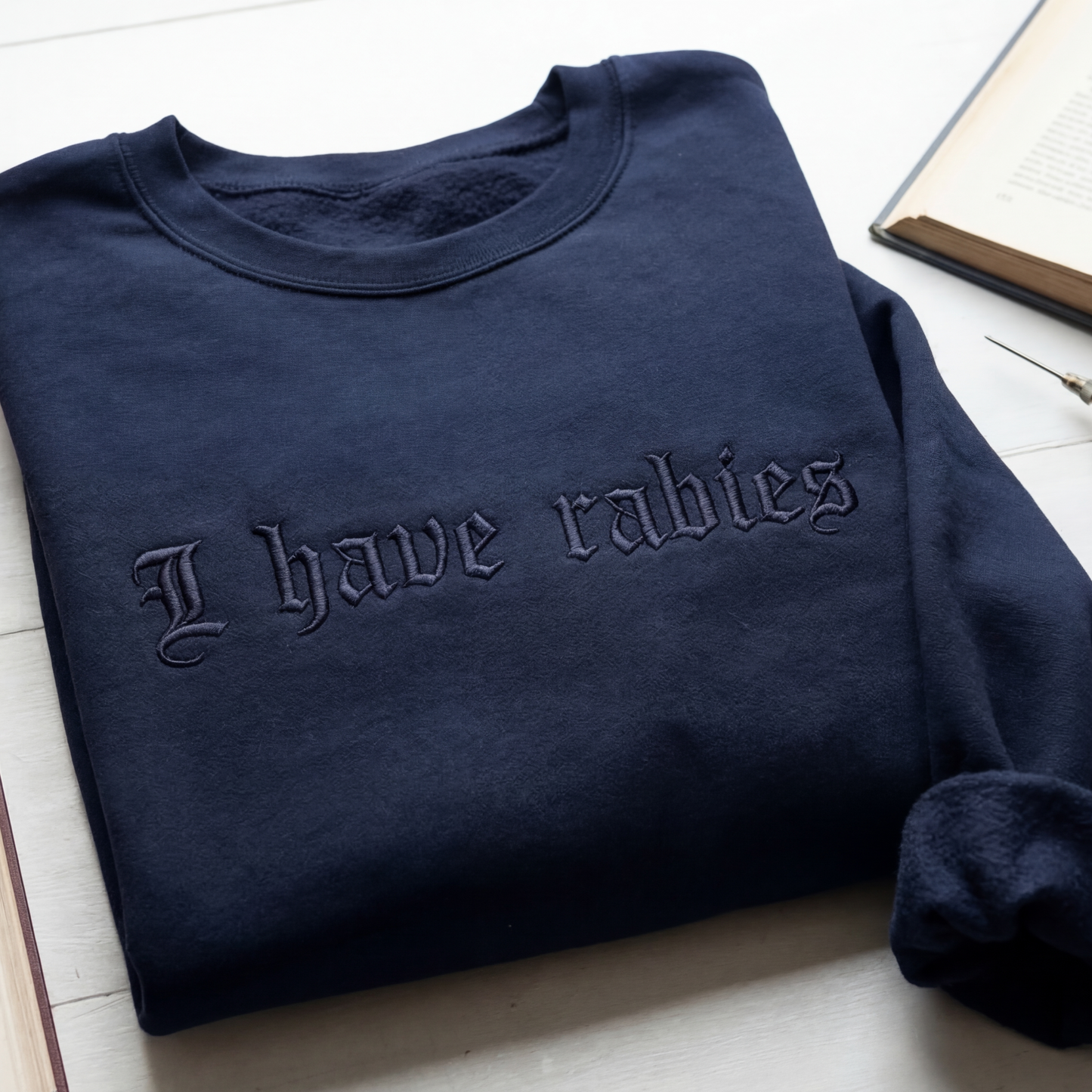 I Have Rabies Gothic Embroidered Shirt