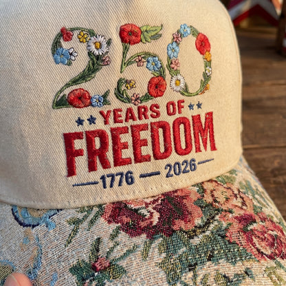 Custom Name Year Of Freedom FLoral Hat