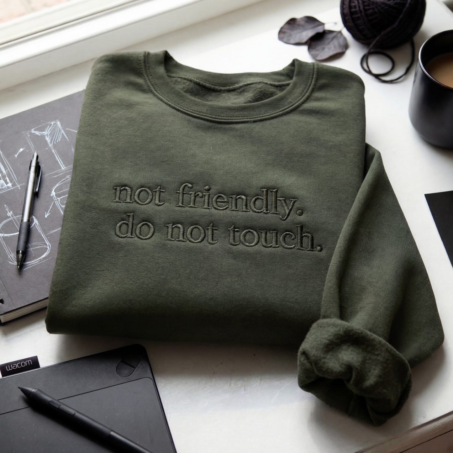 Not Friendly, Do Not Touch Embroidered Shirt