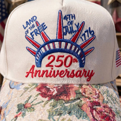Custom Name Land Of Free FLoral Hat
