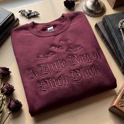 A Little Ray Of Pitch Black Gothic Embroidered Shirt