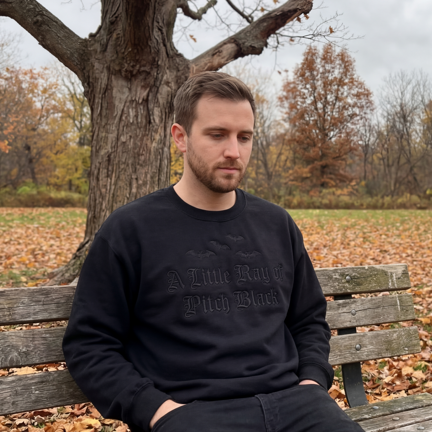 A Little Ray Of Pitch Black Gothic Embroidered Shirt
