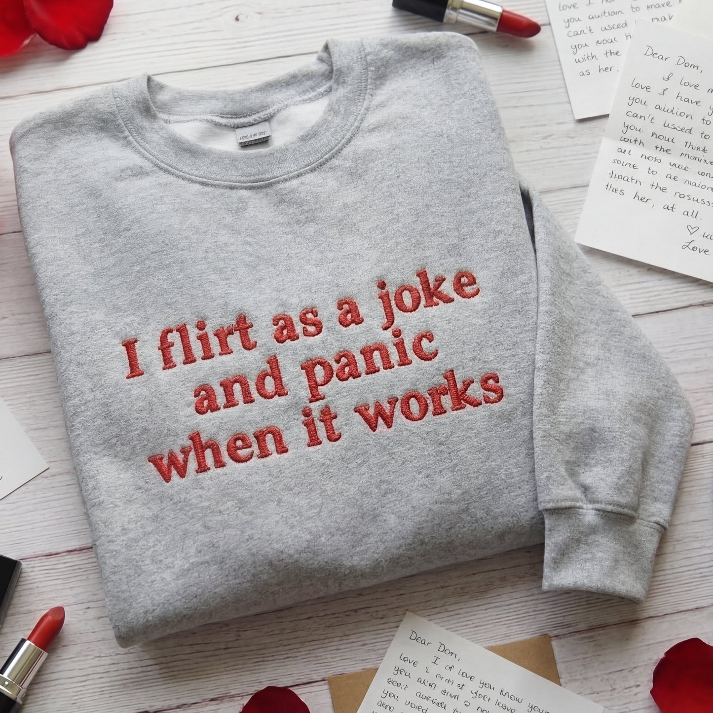 I Flirt As A Joke And Panic When It Works Embroidered Shirt