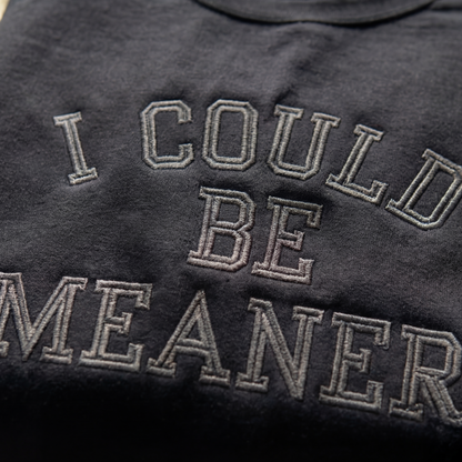 I Could Be Meaner Embroidered Shirt