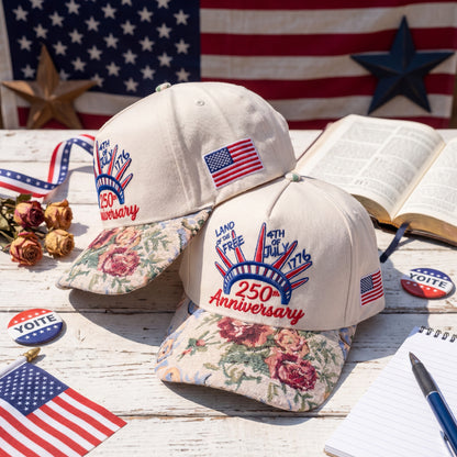 Custom Name Land Of Free FLoral Hat