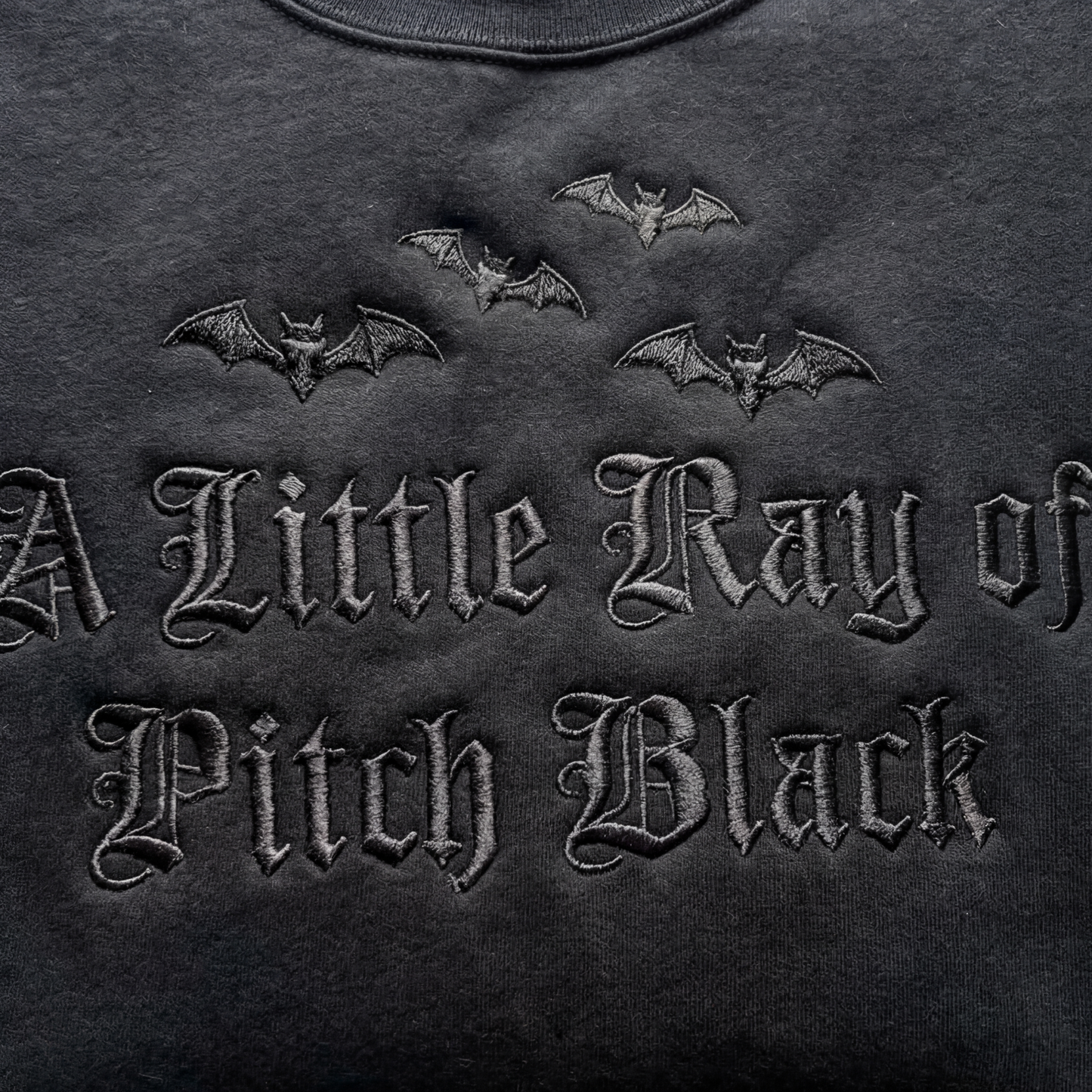 A Little Ray Of Pitch Black Gothic Embroidered Shirt