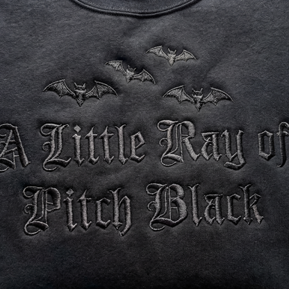 A Little Ray Of Pitch Black Gothic Embroidered Shirt