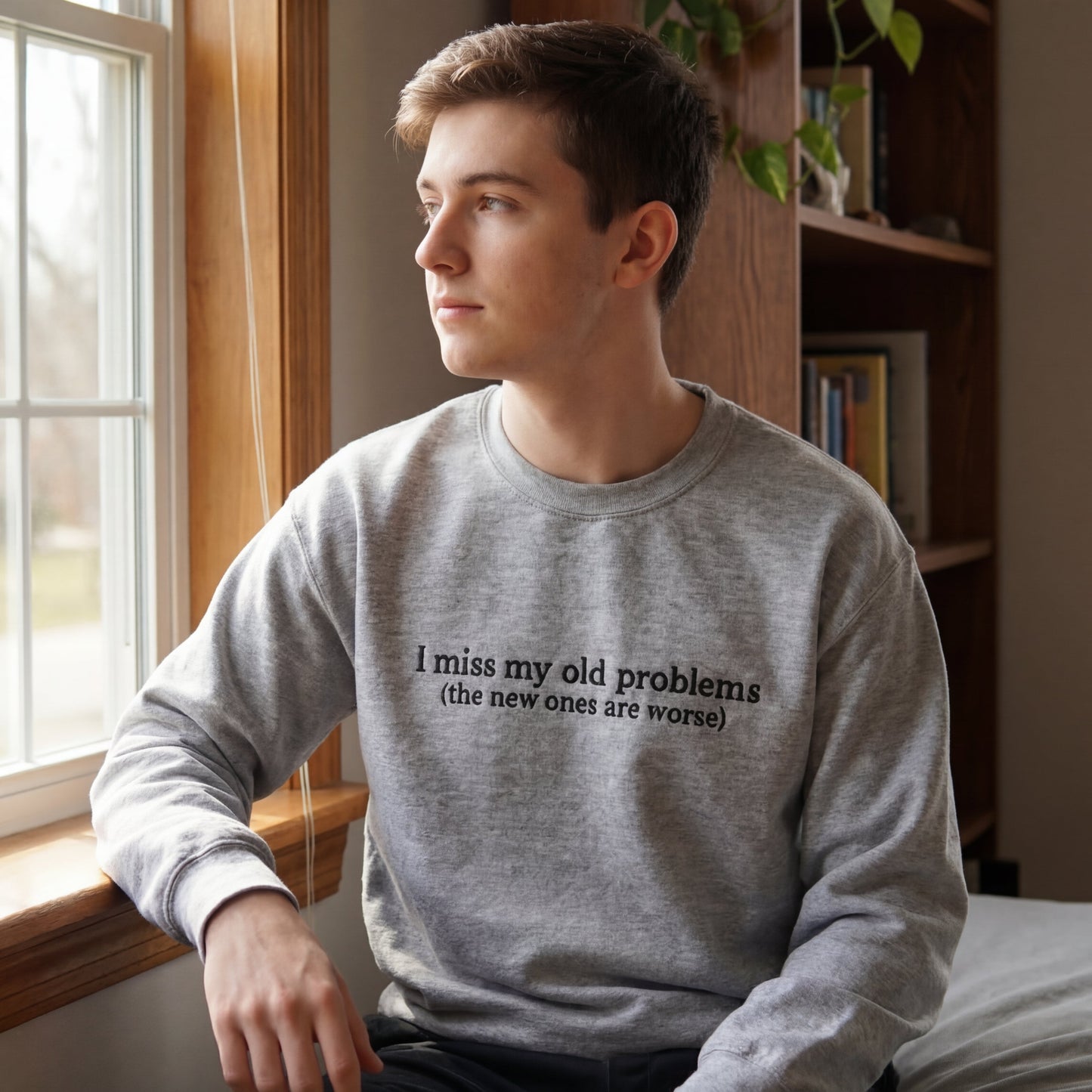 I Miss My Old Problems Embroidered Shirt