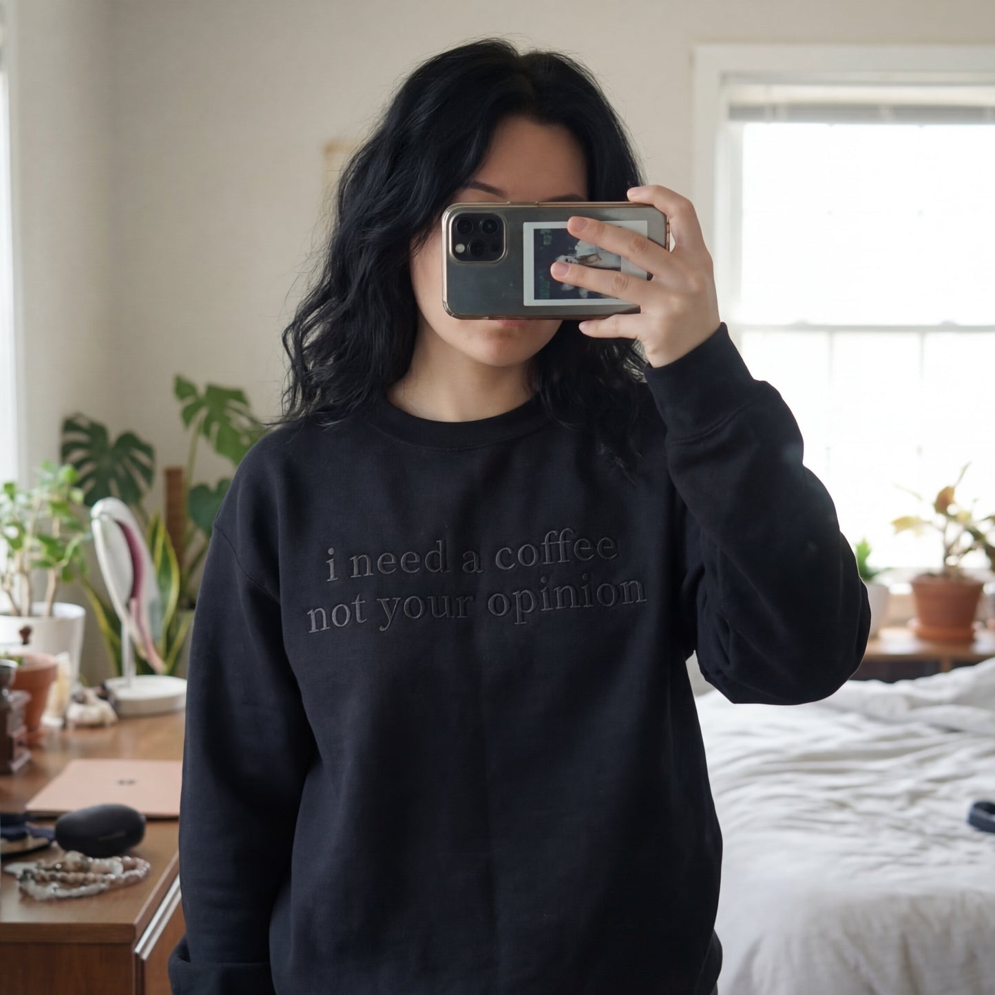 I Need A Coffee Not Your Opinion Embroidered Shirt