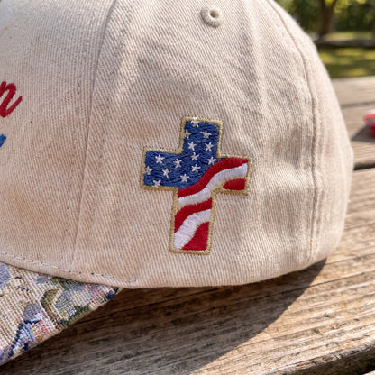 One Nation Under God FLoral Hat