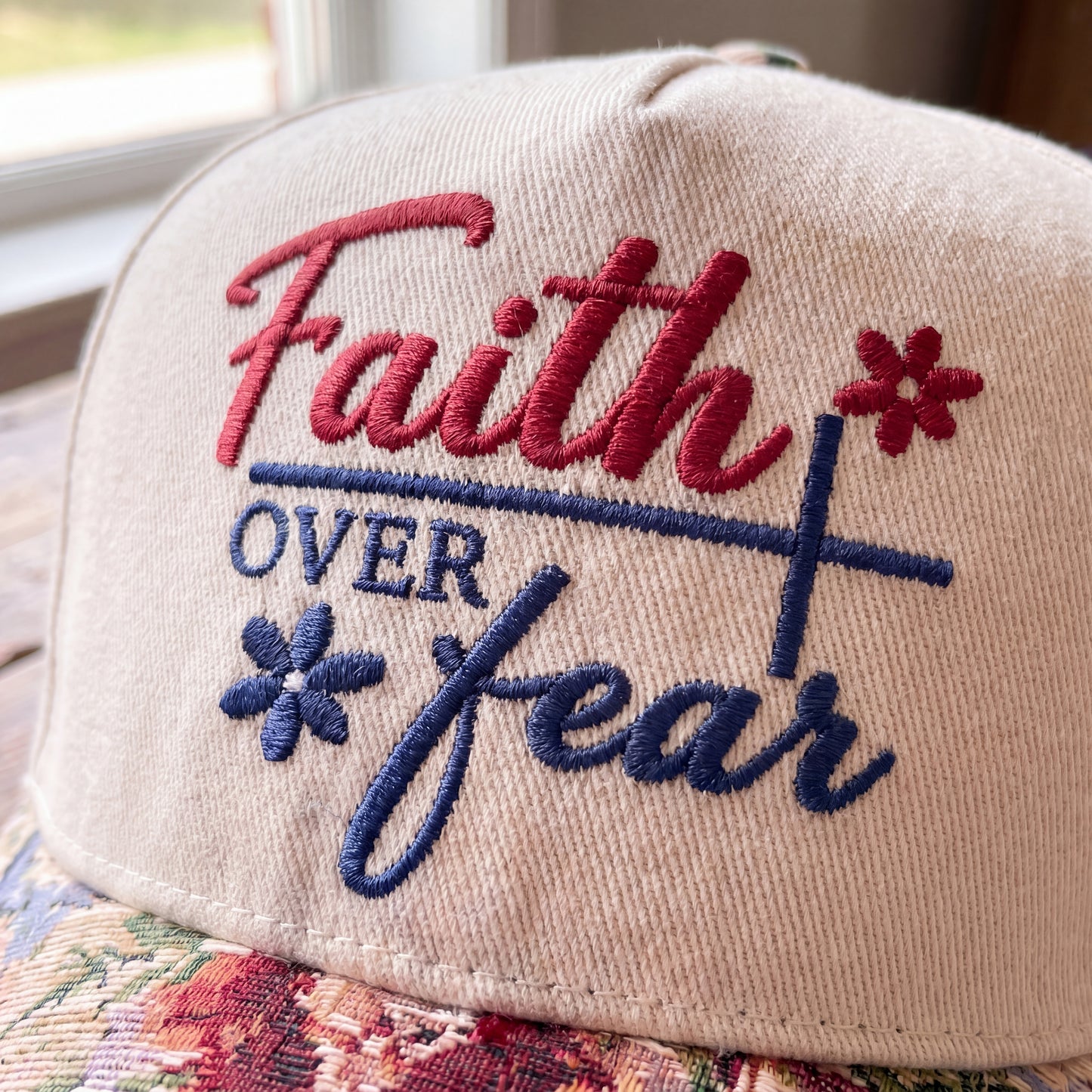 Faith Over Fear FLoral Hat