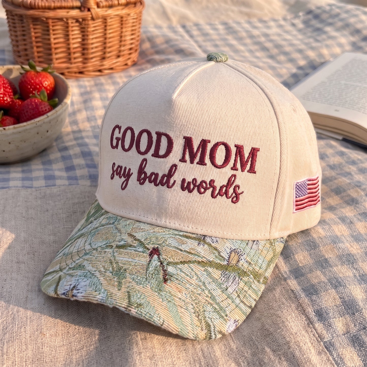 Good Moms Say Bad Words FLoral Hat
