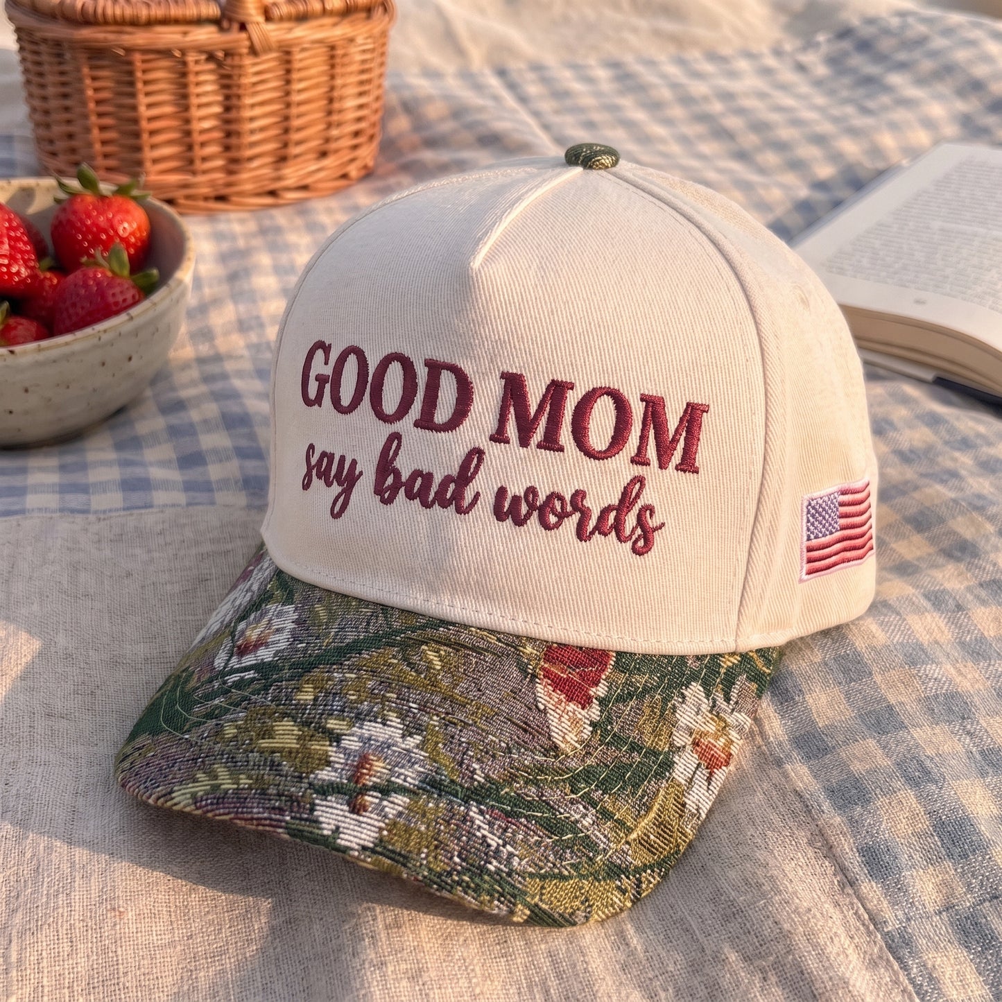 Good Moms Say Bad Words FLoral Hat