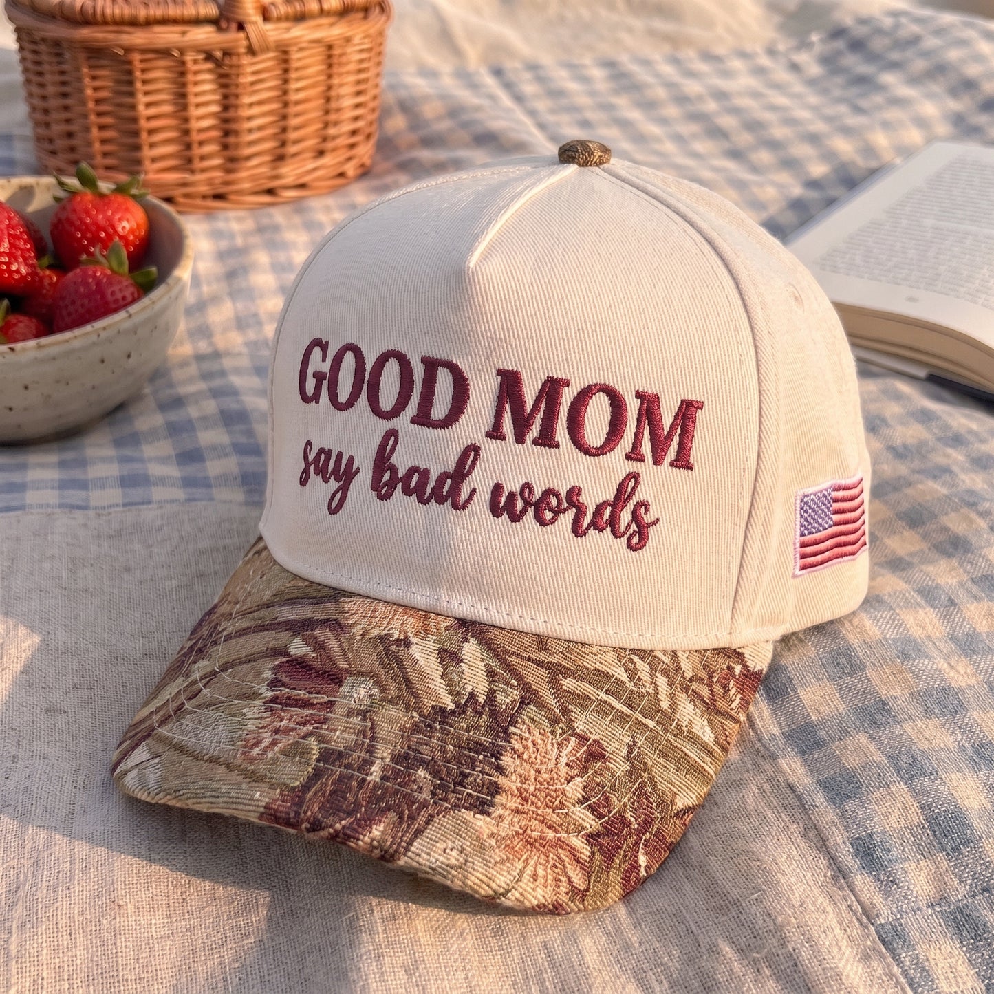 Good Moms Say Bad Words FLoral Hat