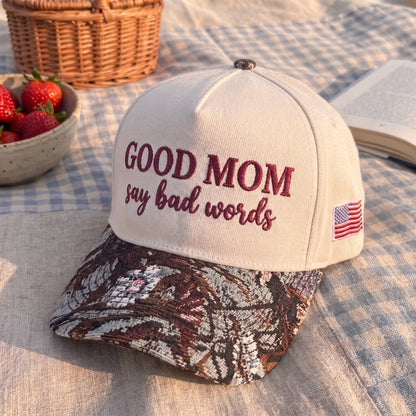Good Moms Say Bad Words FLoral Hat