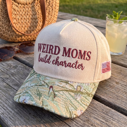 Weird Moms Build Character FLoral Hat