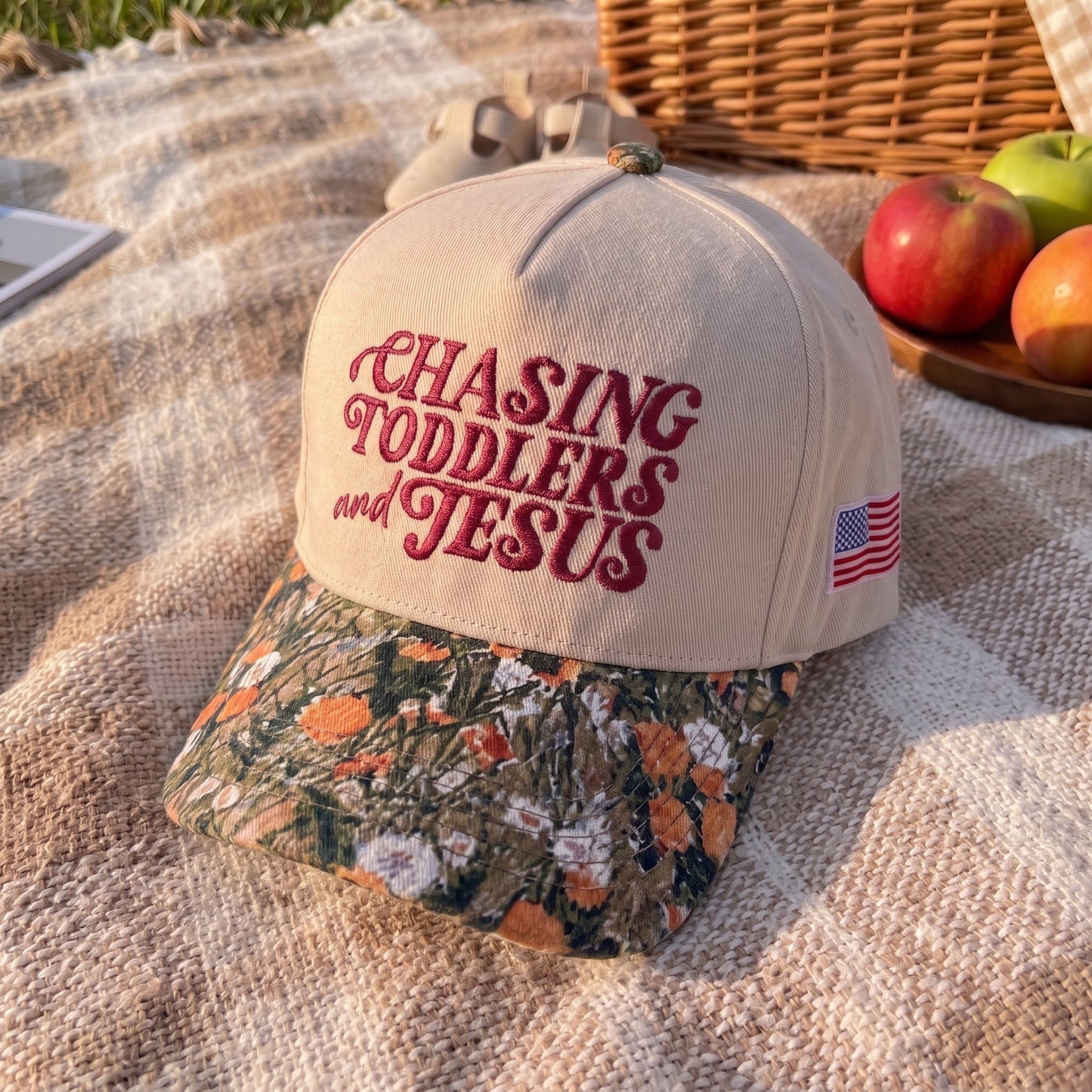 Chasing Toddlers And Jesus FLoral Hat