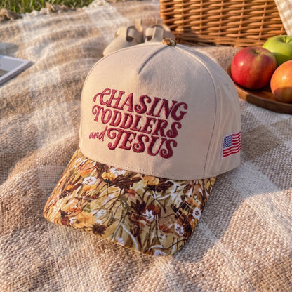 Chasing Toddlers And Jesus FLoral Hat