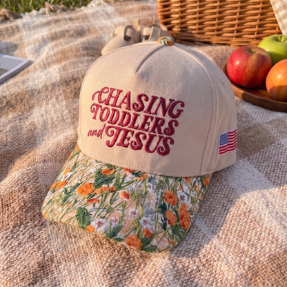 Chasing Toddlers And Jesus FLoral Hat