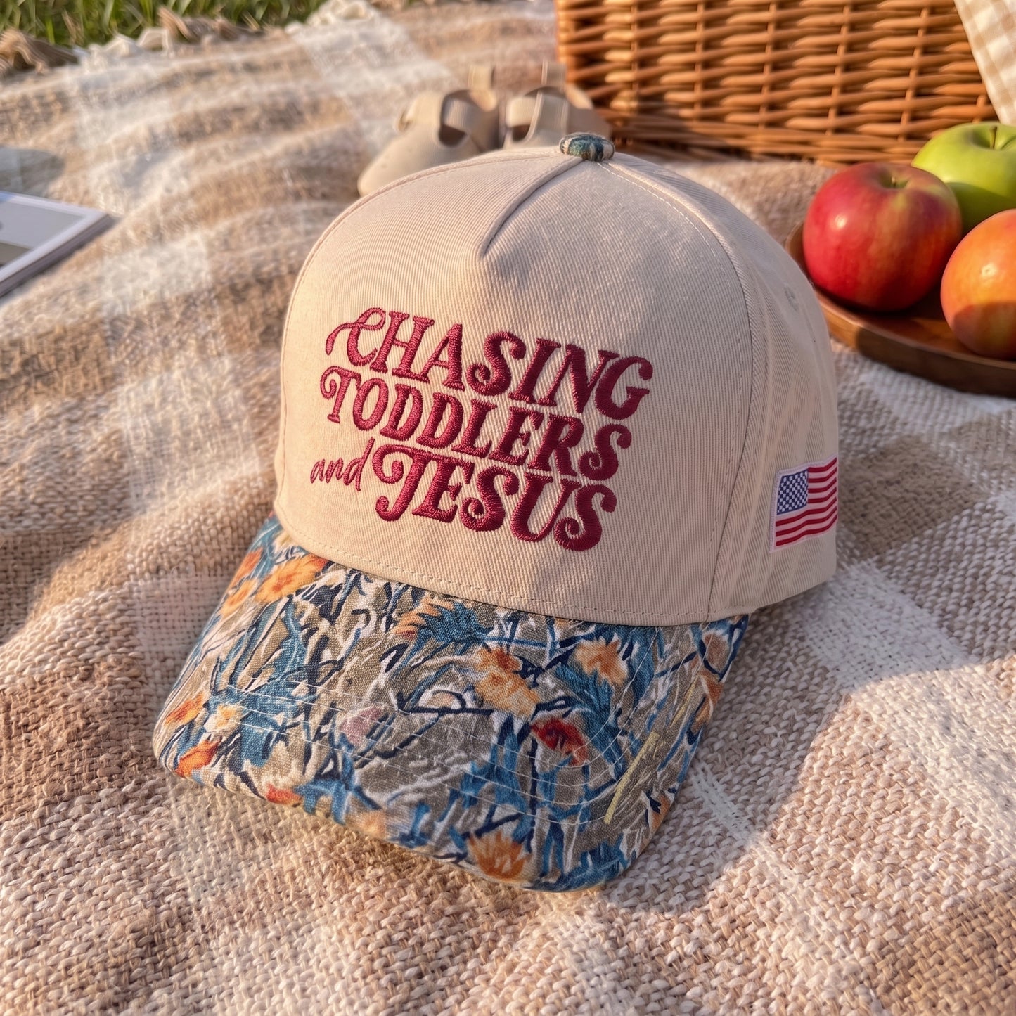 Chasing Toddlers And Jesus FLoral Hat