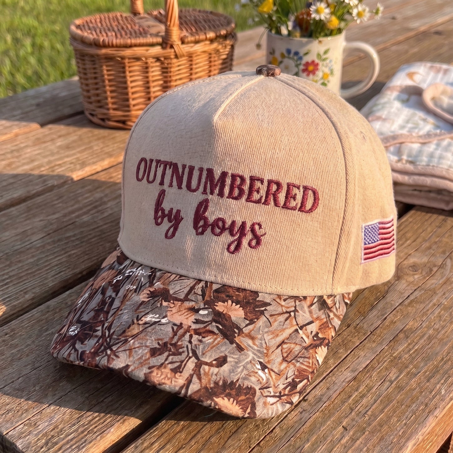 Outnumbered By Boys FLoral Hat
