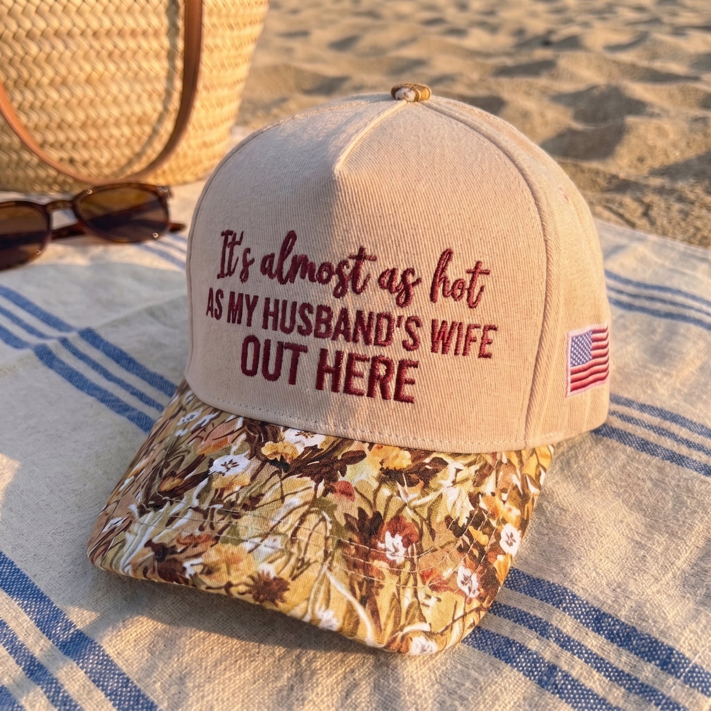 My Husband's Wife Out Here FLoral Hat