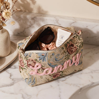 Embroidered Pouch Tapestry Floral