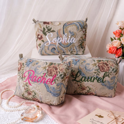 Embroidered Pouch Tapestry Floral