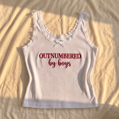 Outnumbered By Boys Lace Tank Top