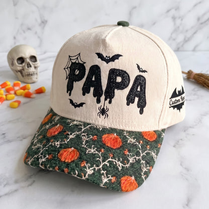 PAPA Gliter Pumpkin Tapestry Brim Hat