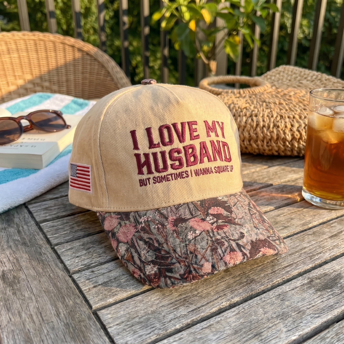 I Love My Husband But Sometime FLoral Hat