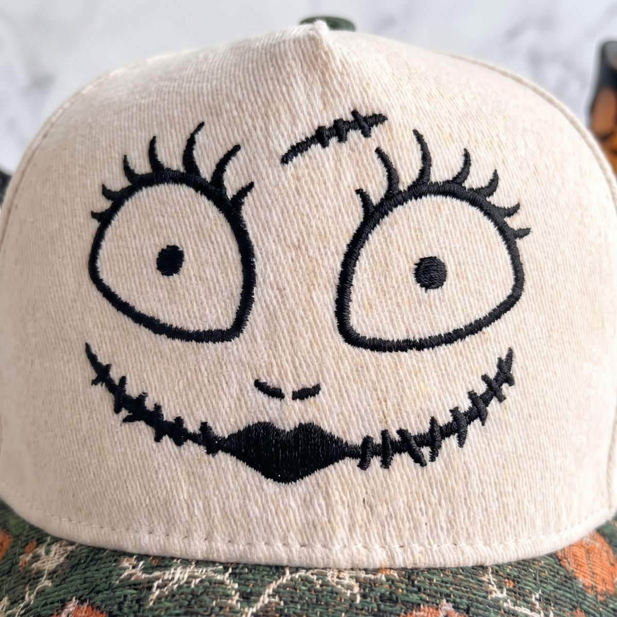 Wifey Sally Pumpkin Tapestry Brim Hat