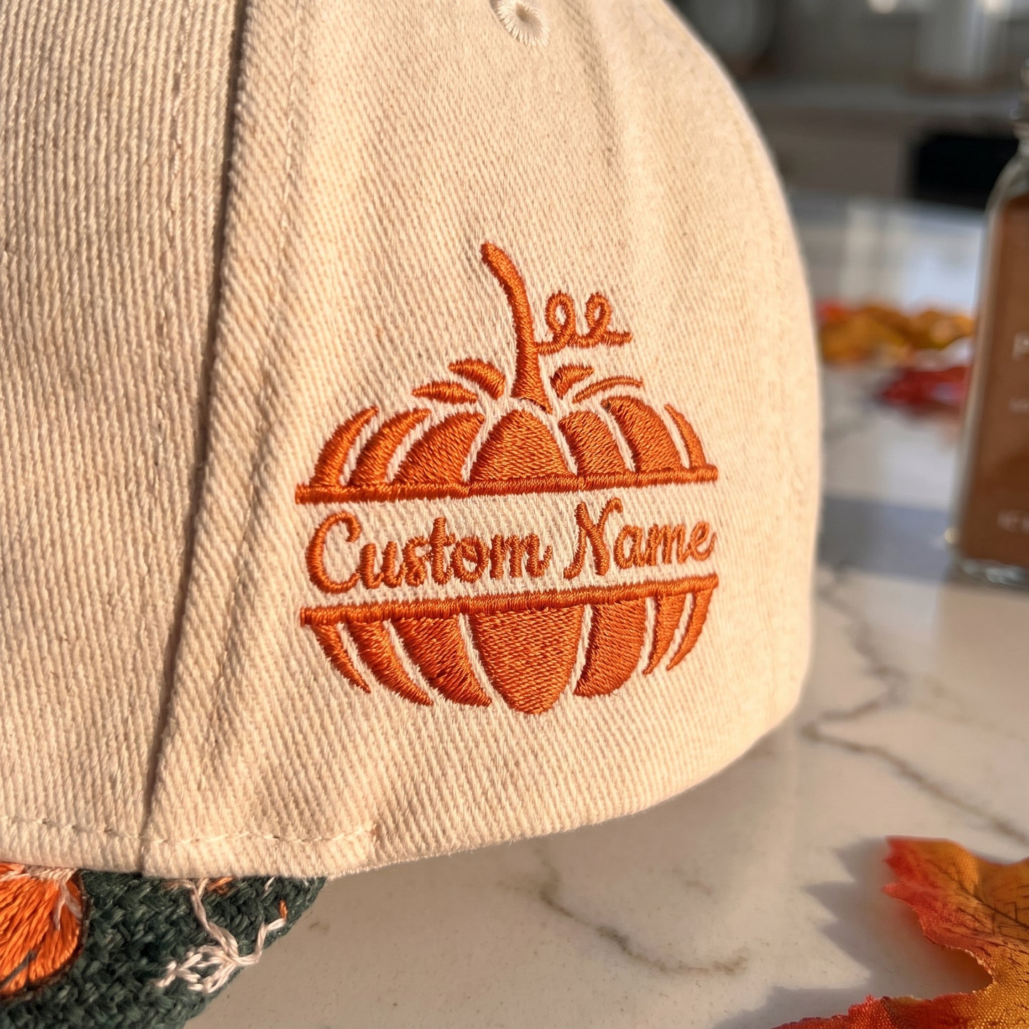 Don't Be A Halloweenie Pumpkin Tapestry Brim Hat