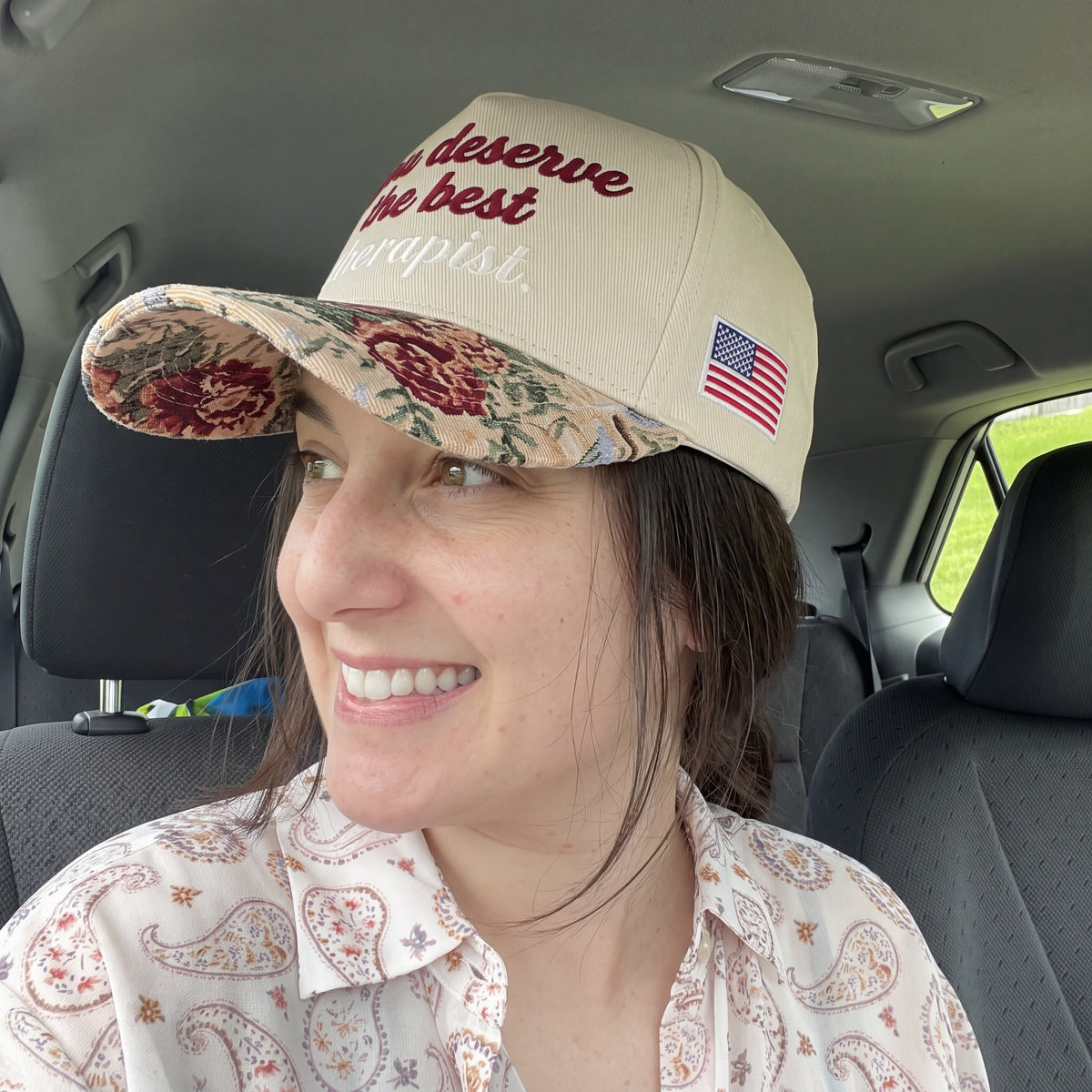 You Deserve The Best Tapestry FLoral Hat